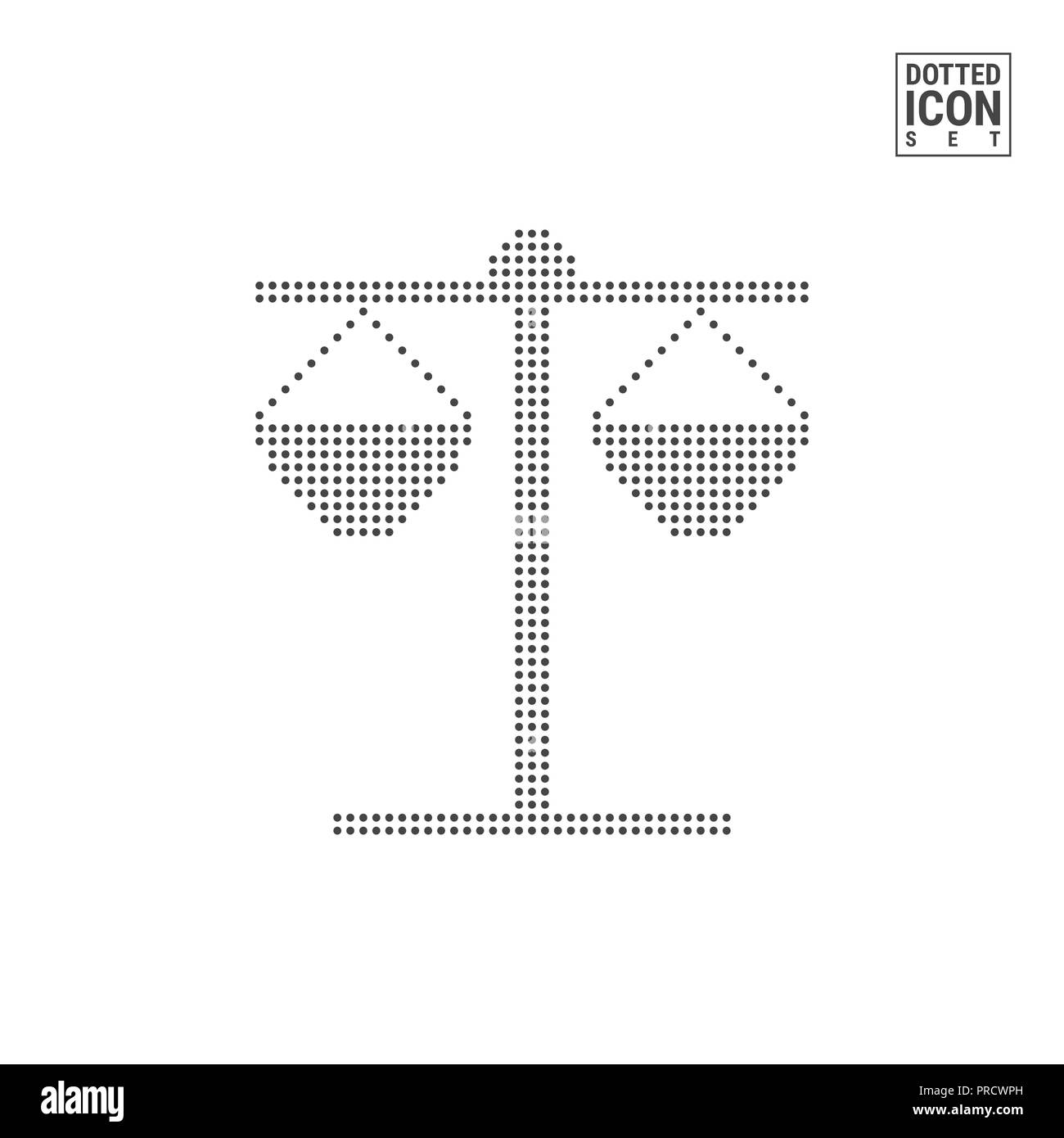 Balance de la Justice Point Motif Icône. Avocat, avocat de l'icône en pointillés. Contexte, conception modèle. Peut être utilisée pour la publicité, Web et Banque D'Images