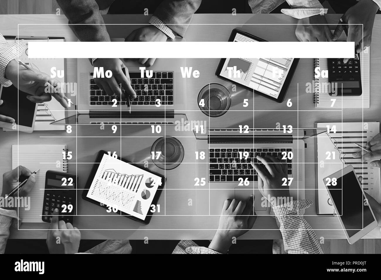 L'activité de l'ordre du jour sur l'ordinateur business man, action d'informations Calendrier des événements et de l'organisateur de la réunion Banque D'Images