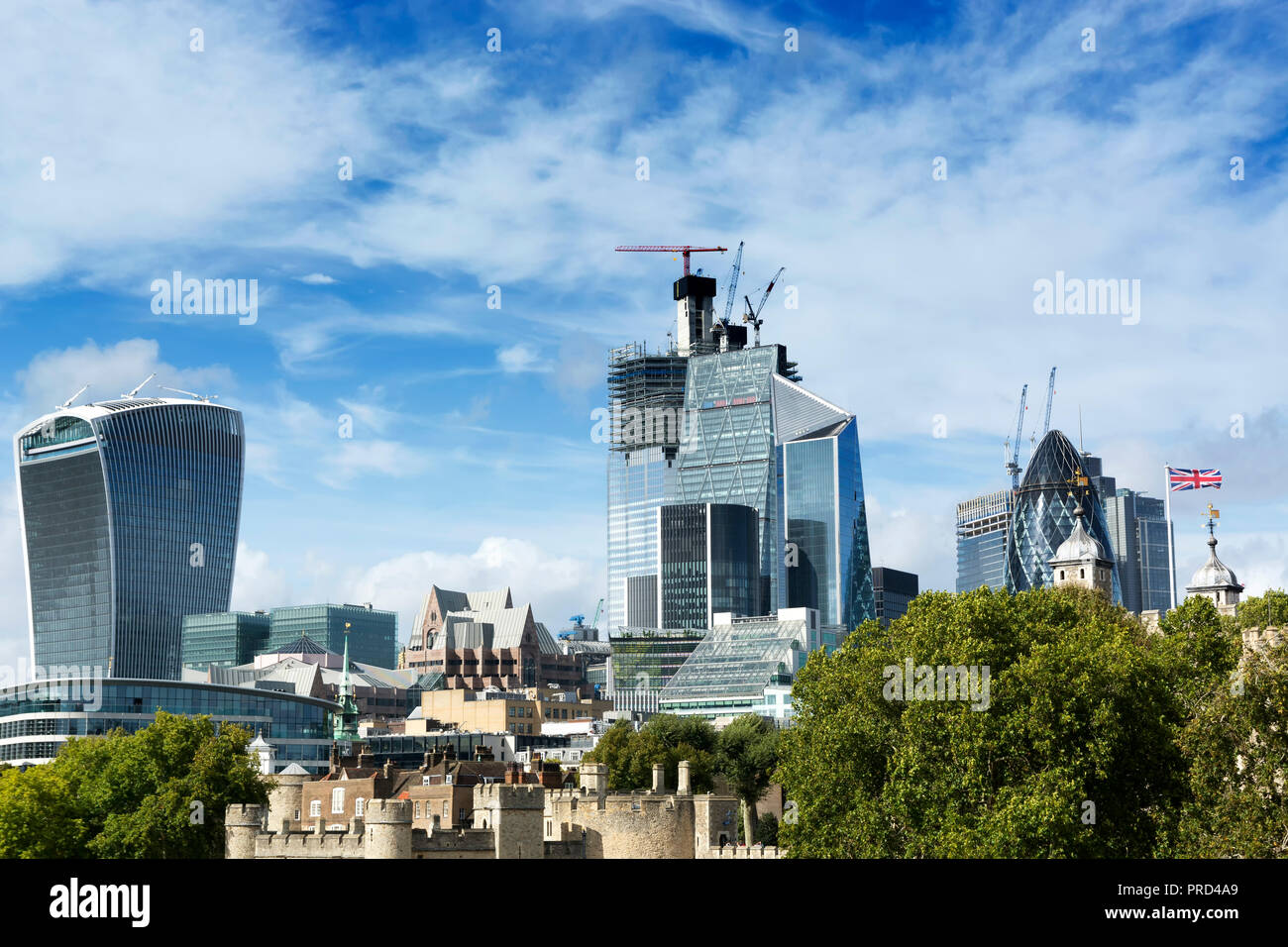 Détail de la ville de Londres avec des immeubles modernes en 19. Septembre 2018. (Royaume-uni ) Banque D'Images