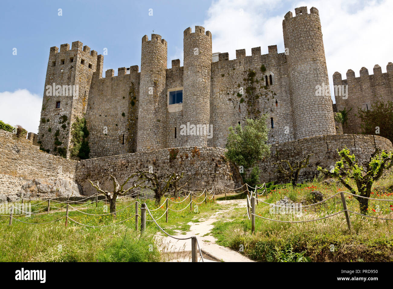 Bien préservé, le château médiéval de Opidos au Portugal. Banque D'Images