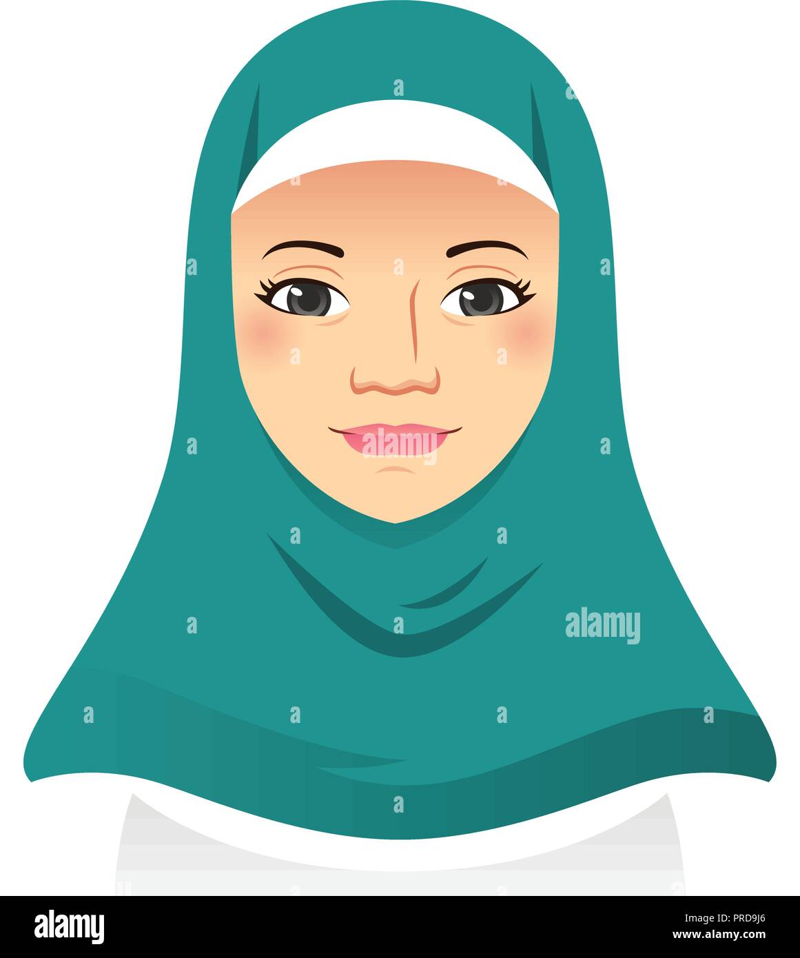 Un vecteur illustration de Portrait de belle femme musulmane Illustration de Vecteur