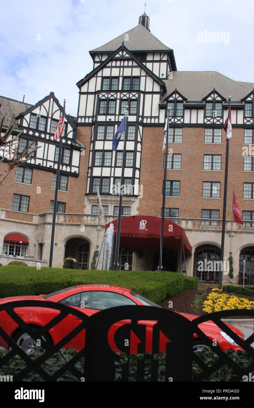 Entrée principale de l'hôtel Roanoke, Virginie, États-Unis Banque D'Images