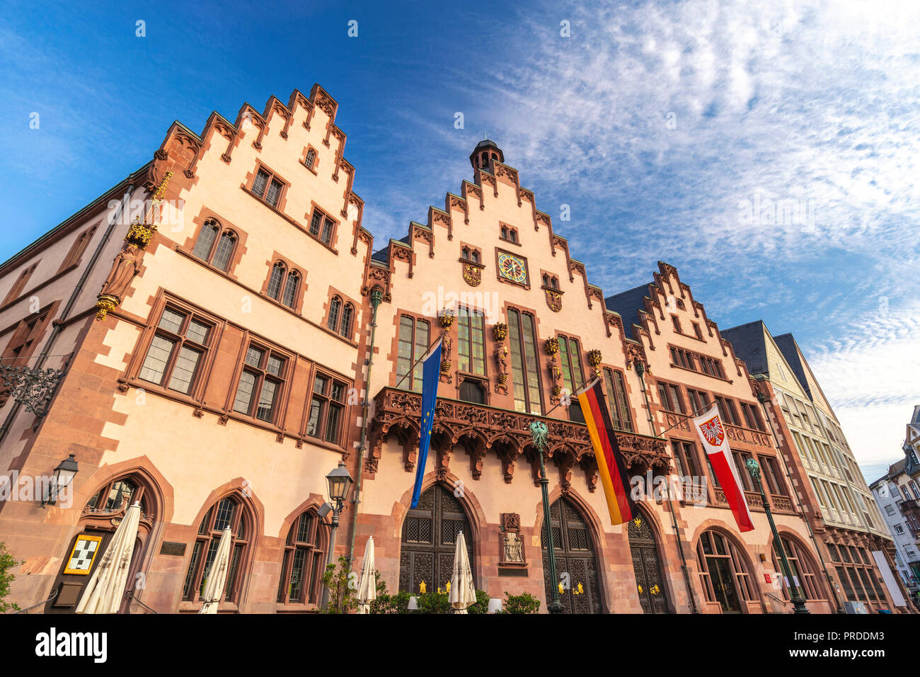 Francfort Allemagne, ville skyline at Romer Town Square Banque D'Images