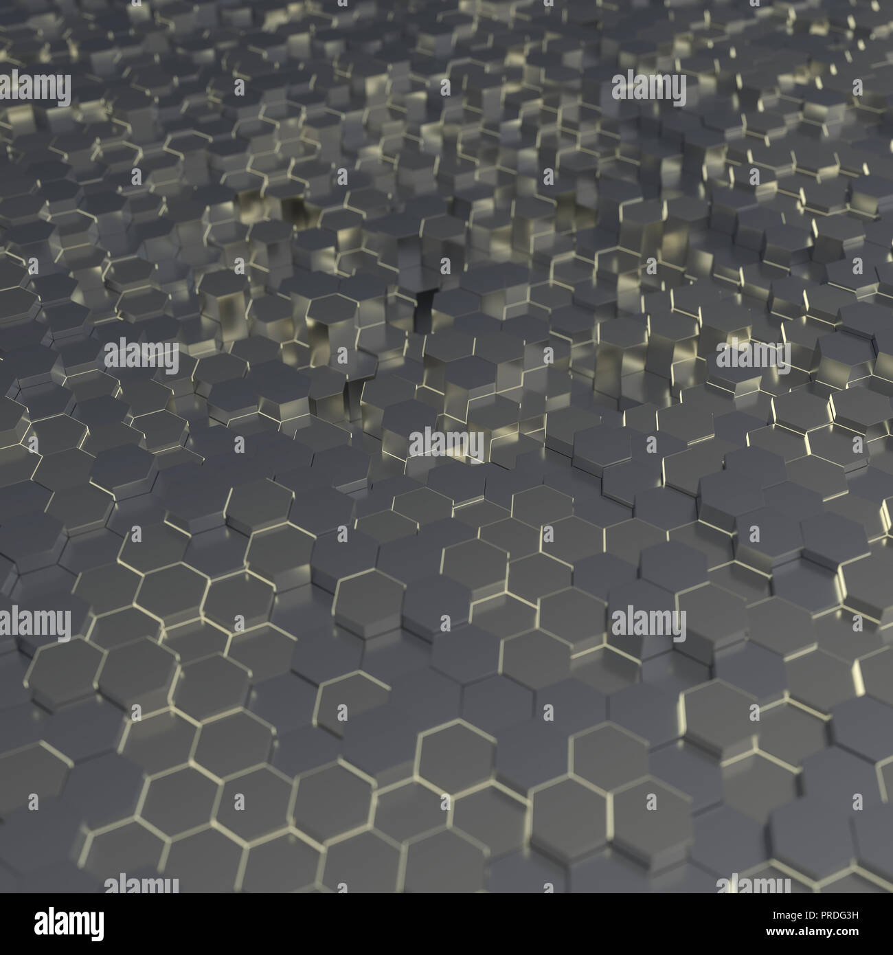 Résumé Contexte hexagonal technologique futuriste. Le rendu 3D Banque D'Images