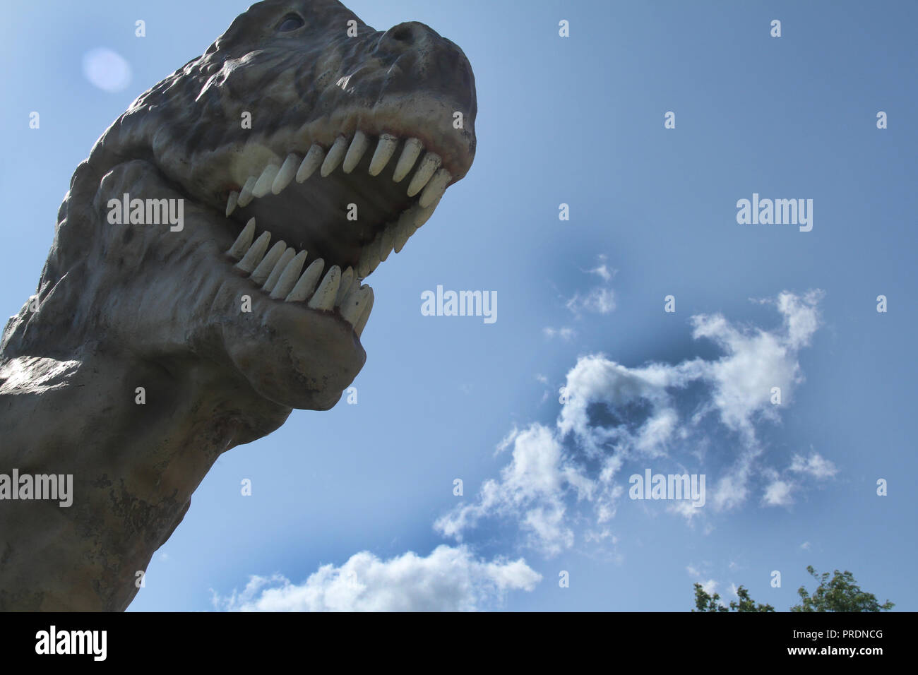 Sculpture de dinosaure T-Rex à Enchanted Castle Studio en Virginie, États-Unis Banque D'Images