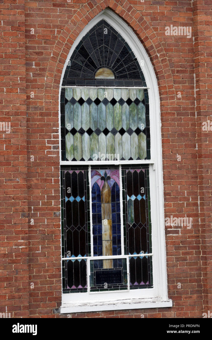 Vitraux de l'église de Lexington, Virginie, États-Unis. Vue extérieure. Banque D'Images