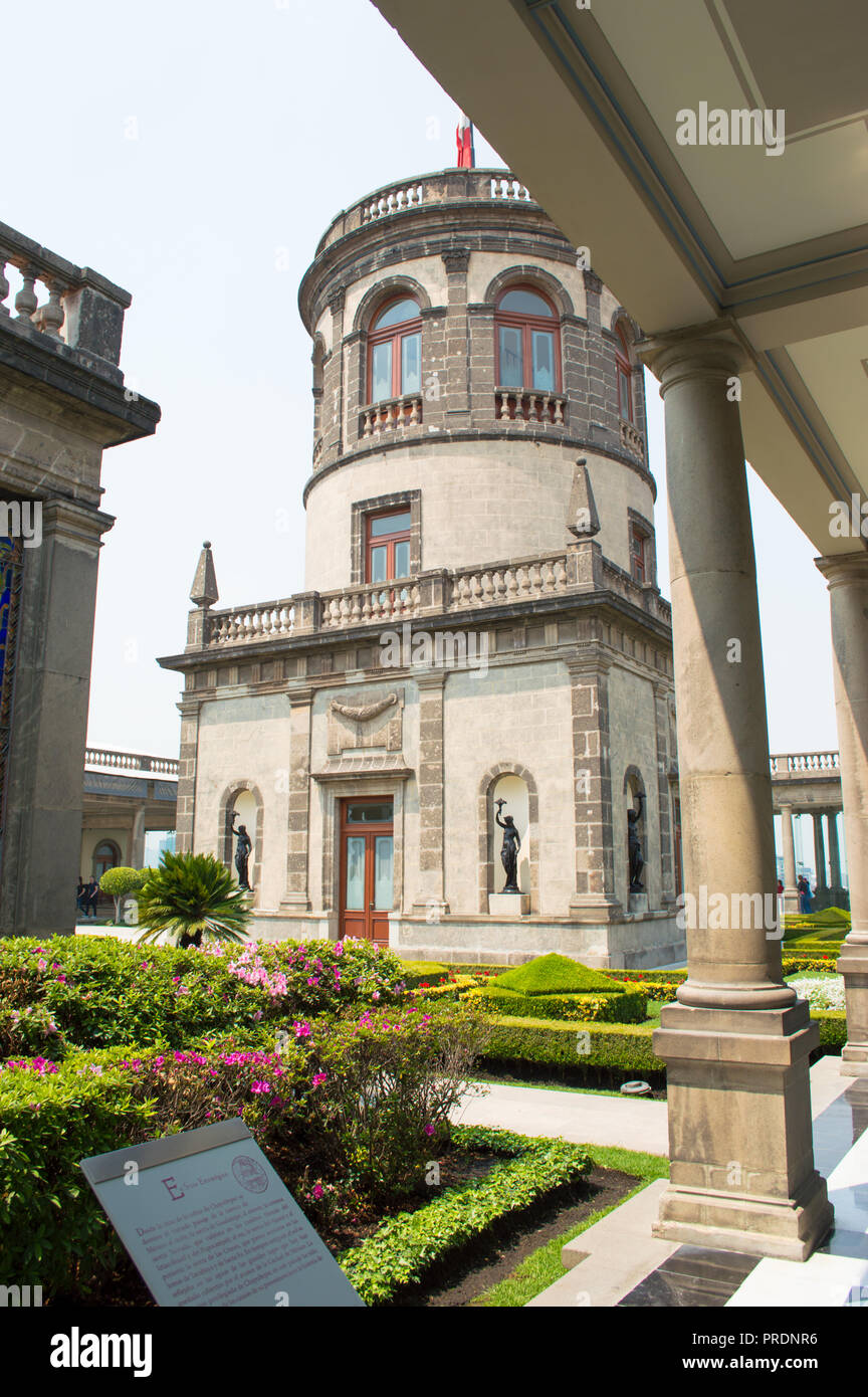 Jardin du Château de Chapultepec, Mexico. Banque D'Images