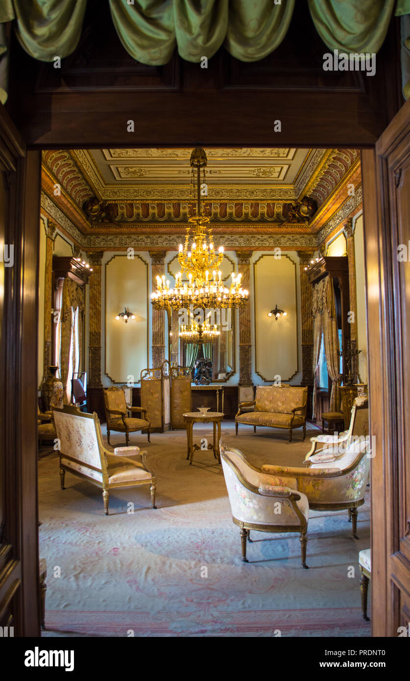 Chambre-salon au le château de Chapultepec, Mexico. Banque D'Images