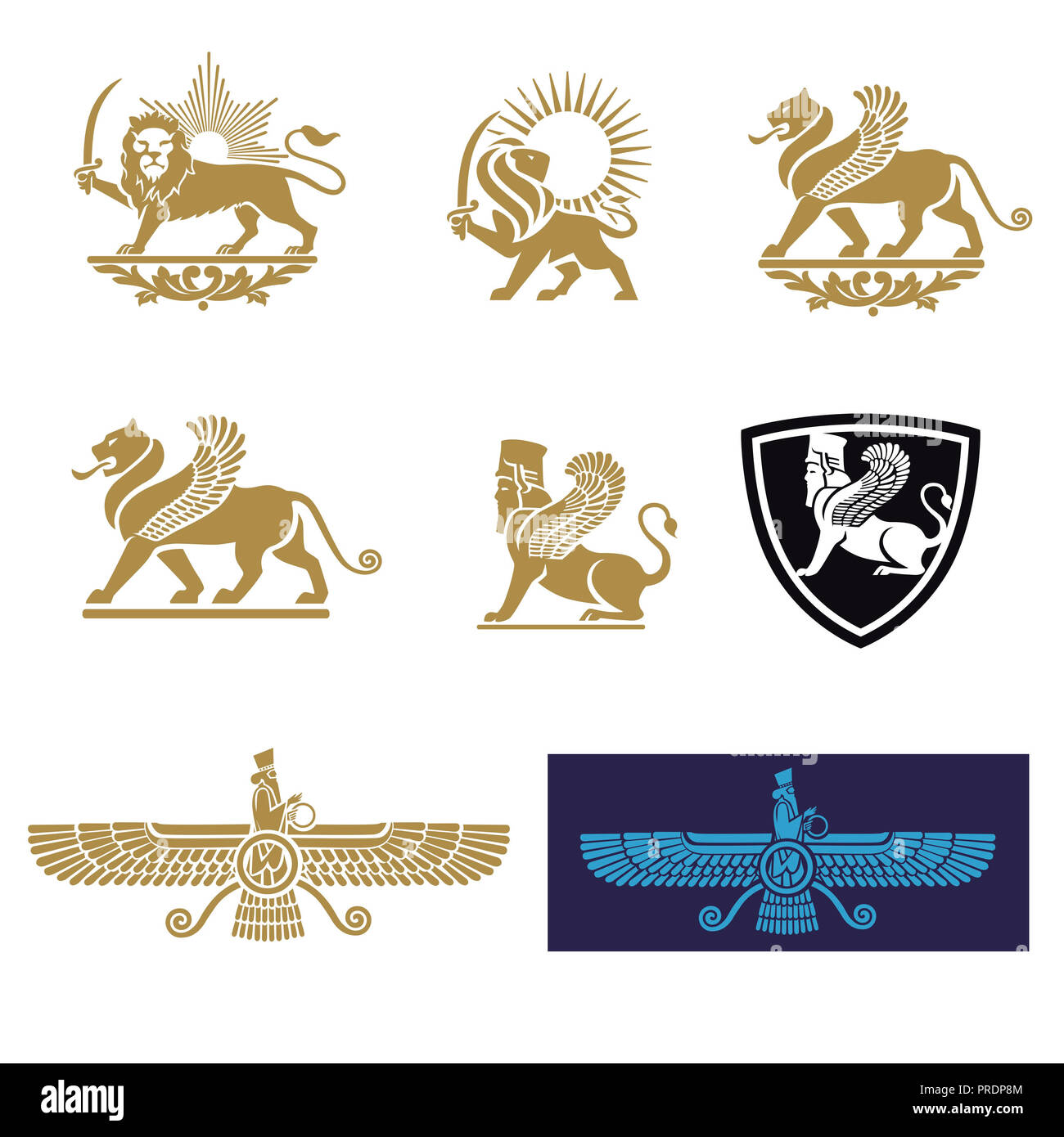 Symboles de la Perse ancienne Banque D'Images