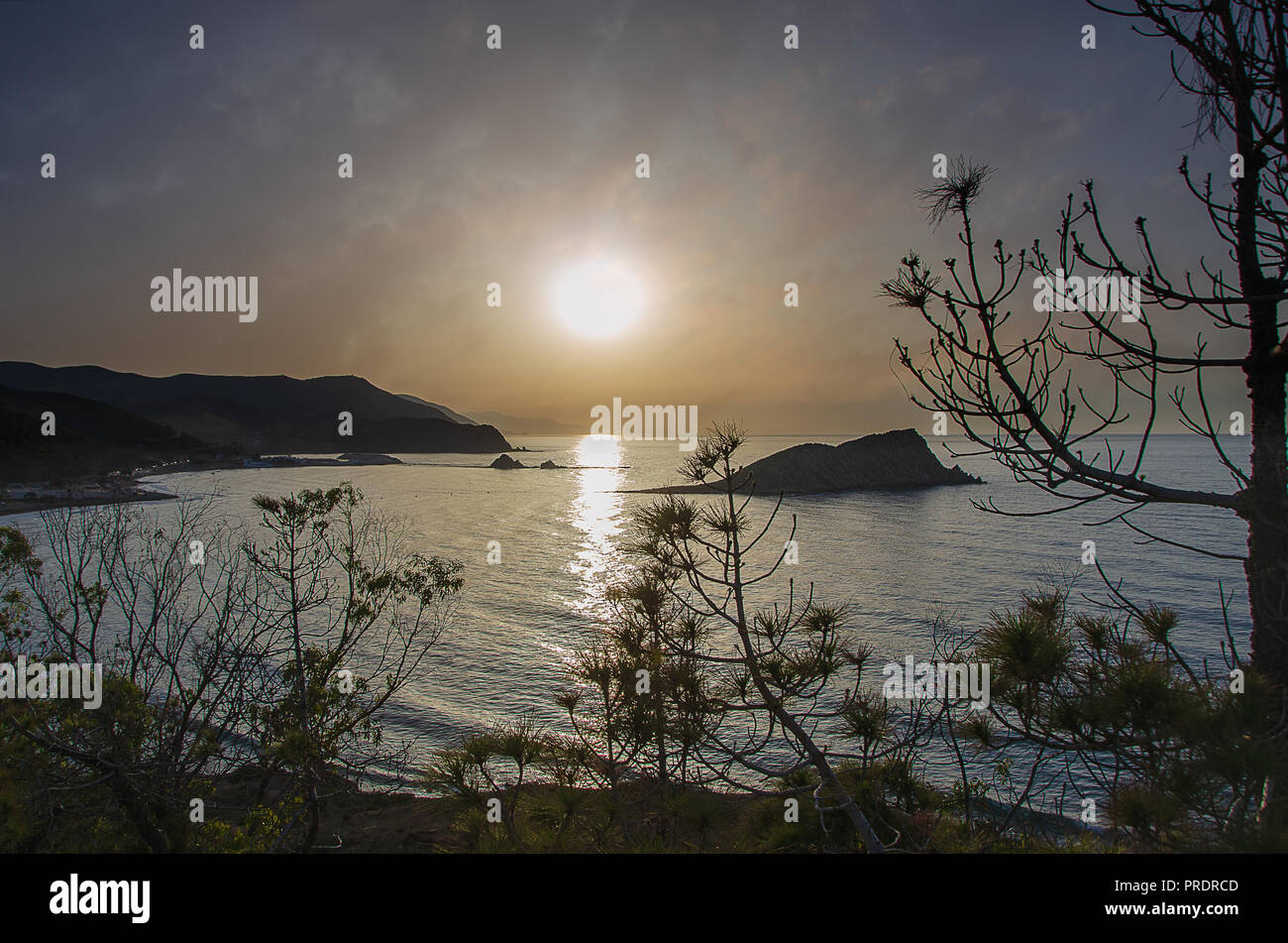 Vue panoramique de la plage de Cala Iris,Alhoceima - Maroc - Banque D'Images