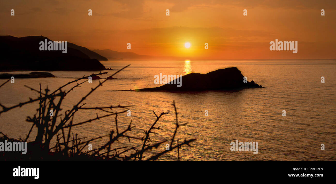 Vue panoramique de la plage de Cala Iris,Alhoceima - Maroc - Banque D'Images