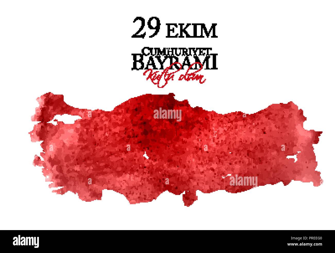 29 Ekim Cumhuriyet Bayrami kutlu olsun. Traduction : 29 octobre Journée de la République de Turquie et la Fête nationale turque, Happy Holiday Illustration de Vecteur