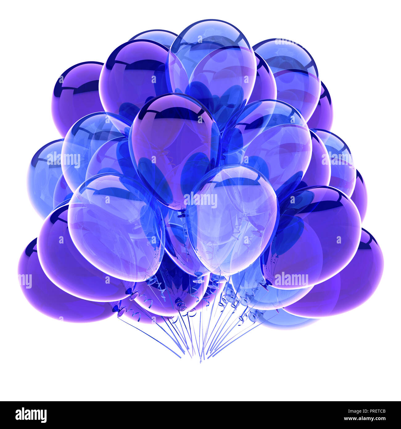 Parti Ballons Colorés Bleu Cyan Violet. Modernes De Décoration