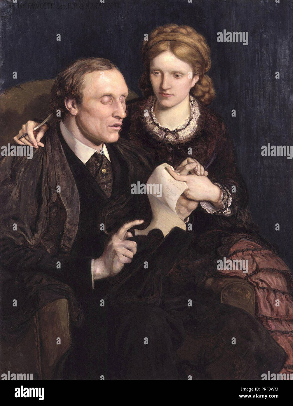 Ford Madox Brown - Portrait de Henry Fawcett et son épouse Dame Millicent Garrett Fawcett Banque D'Images