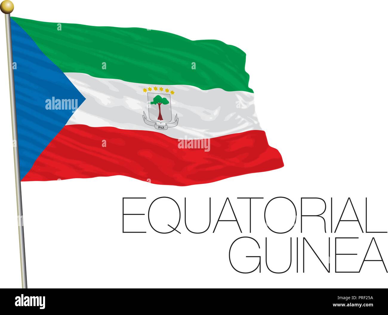 La Guinée équatoriale drapeau officiel, vector illustration Illustration de Vecteur