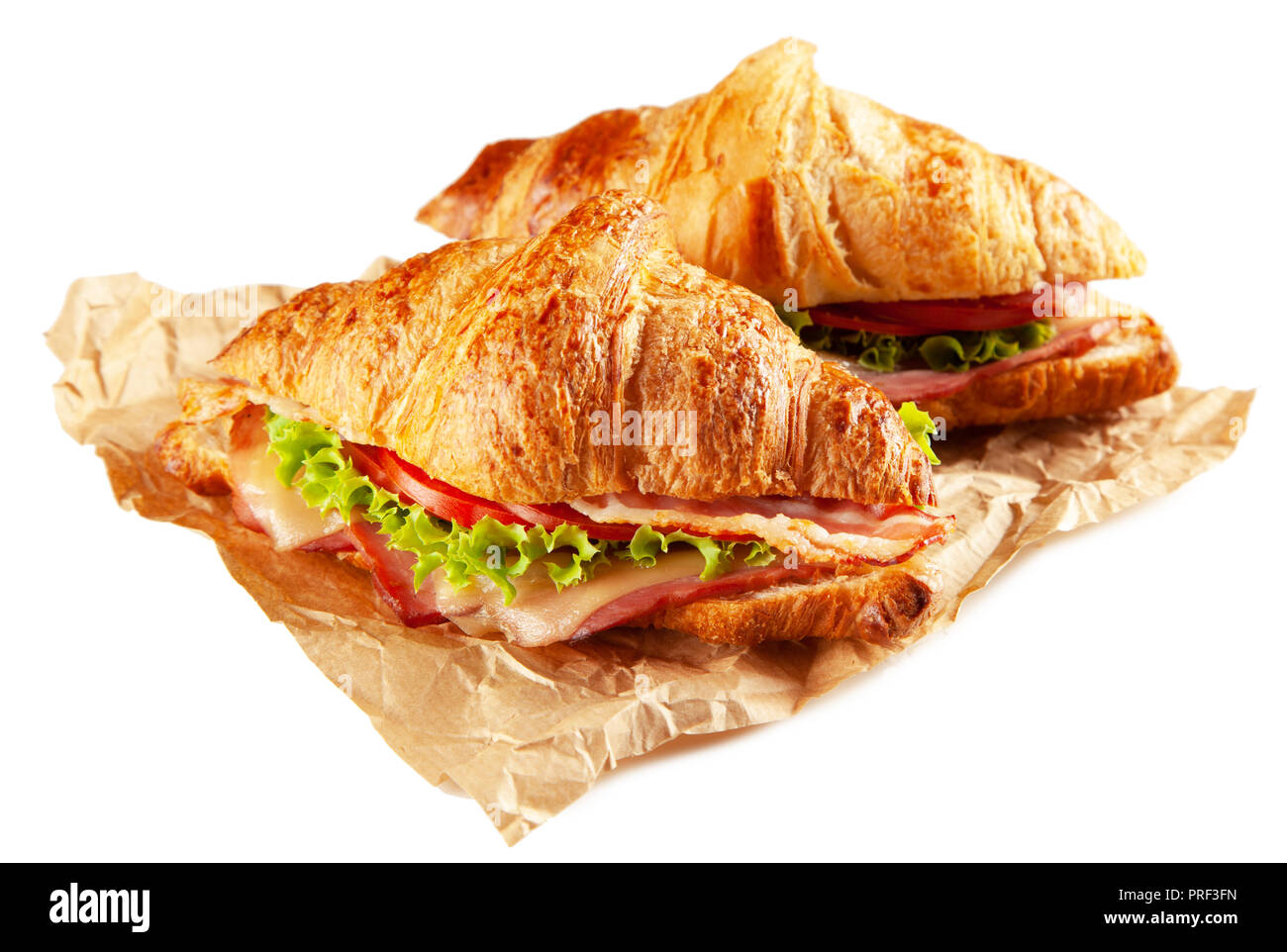 Sandwichs BLT classique croissant Banque D'Images