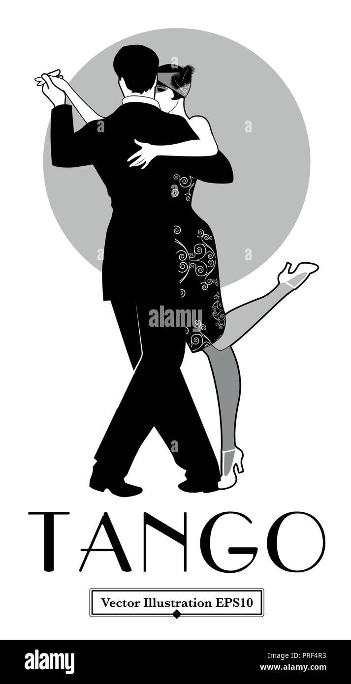 Tango 1920 Poster. Elegant couple dancing tango. Retro style Illustration de Vecteur