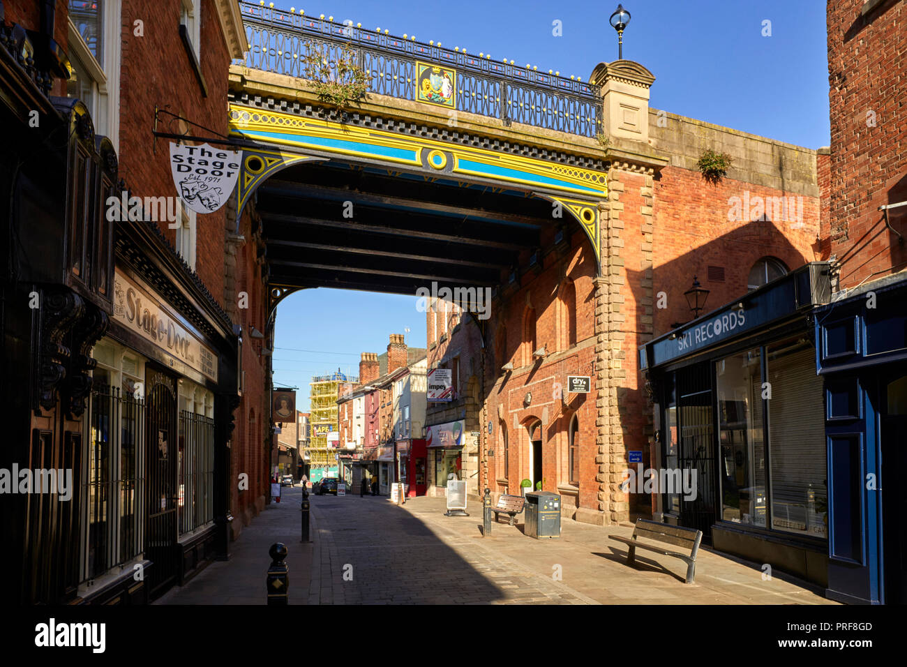 Le Underbank et pont sur à Stockport près de Manchester Banque D'Images