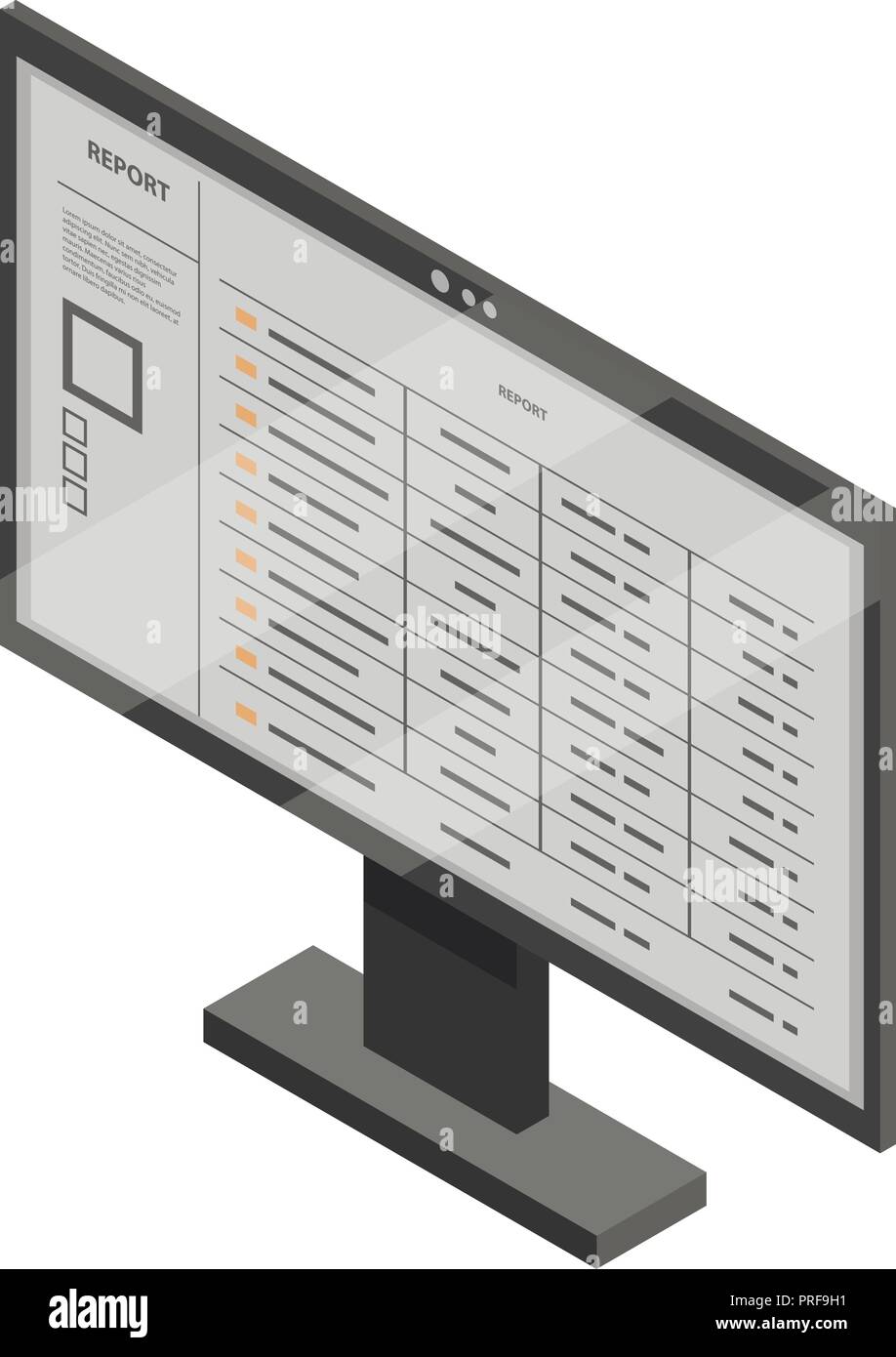 L'icône du moniteur de bureau, style isométrique Illustration de Vecteur