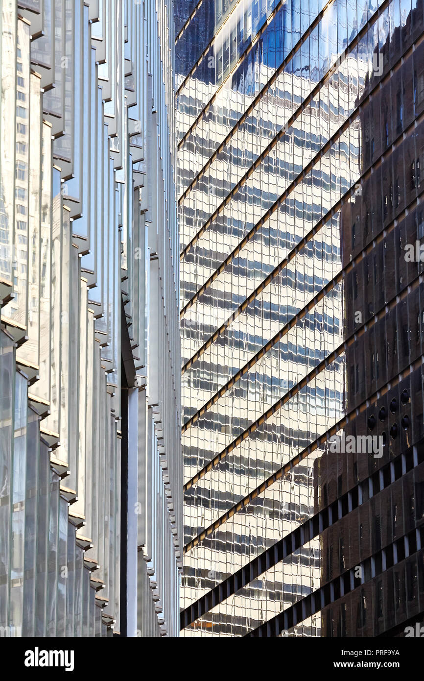 L'architecture moderne résumé fond urbain, la ville de New York. Banque D'Images