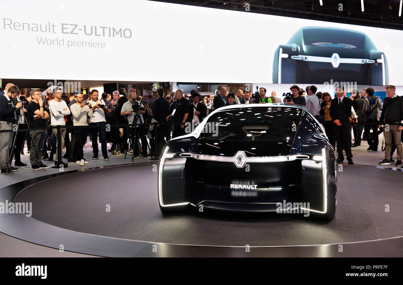 Concept de voiture Renault-EZ ULTIMO a été dévoilée lors de la première mondiale au cours de la première journée du Salon International de Paris le mardi 2 mai 2018 à Paris, Banque D'Images