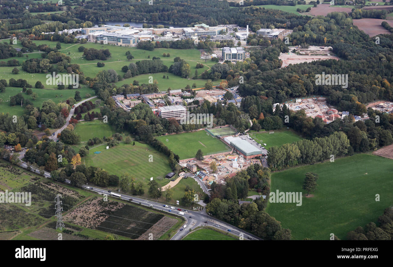 Vue aérienne de Alderley Park, Macclesfield, Cheshire Banque D'Images