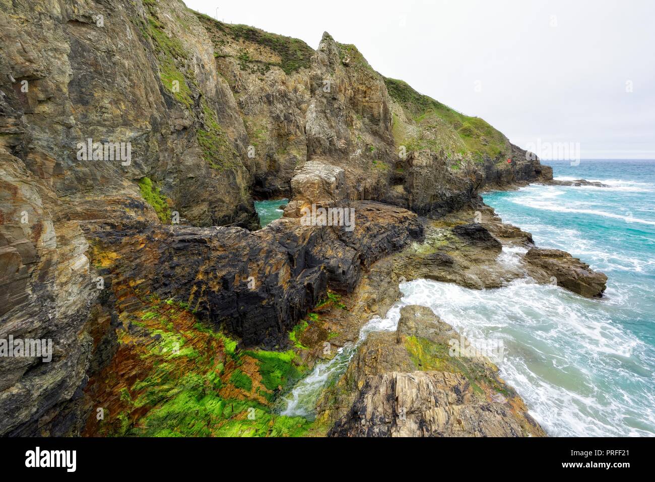 La côte de Cornouailles, Cornwall, Angleterre,Broad Oak,UK Banque D'Images