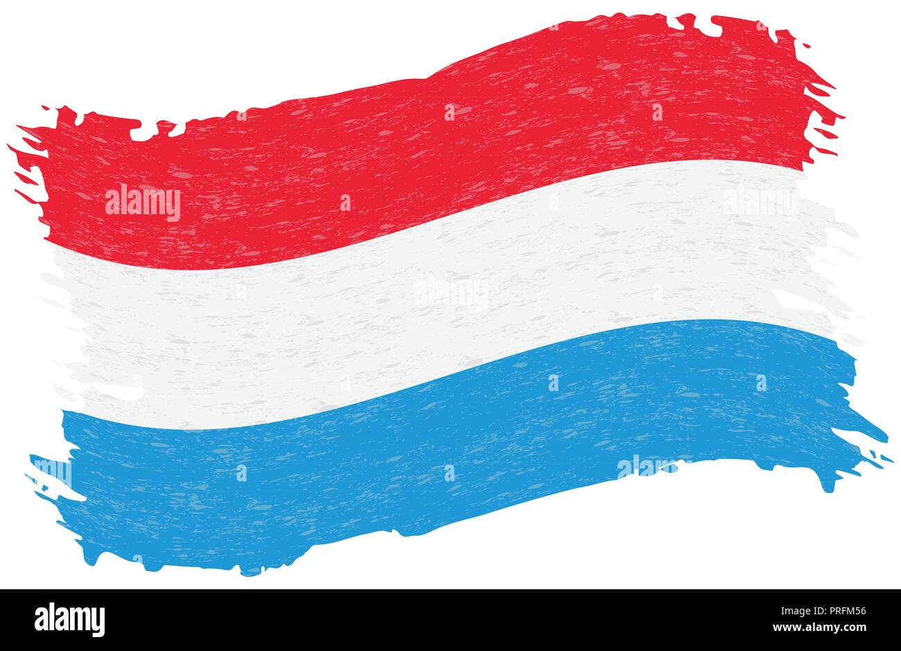 Drapeau du Luxembourg, Abstract Grunge Brush Stroke isolé sur un fond blanc. Vector Illustration. Illustration de Vecteur