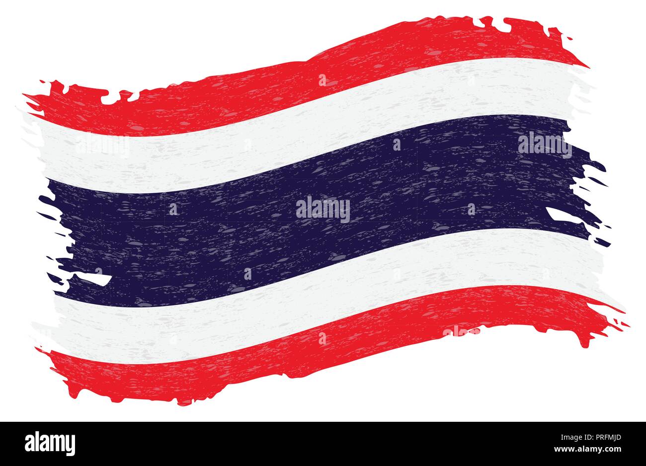 Pavillon de la Thaïlande, Abstract Grunge Brush Stroke isolé sur un fond blanc. Vector Illustration. Illustration de Vecteur