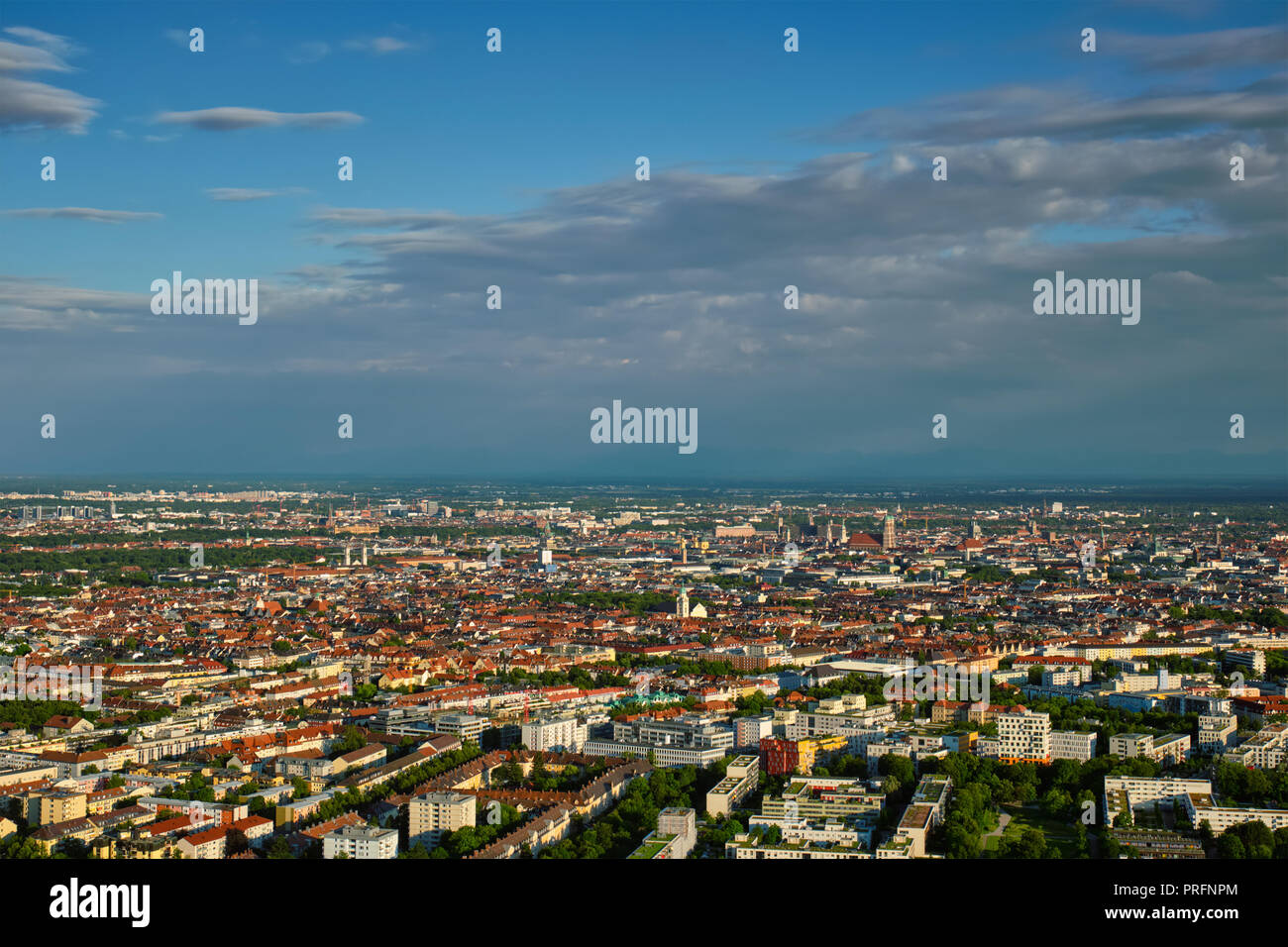 Vue aérienne de Munich. Munich, Bavière, Allemagne Banque D'Images