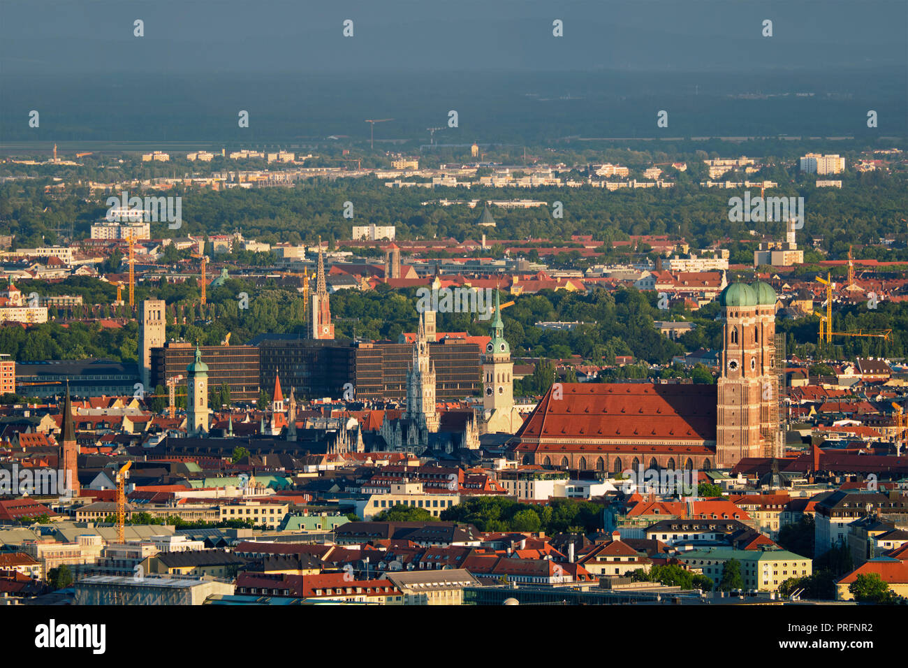 Vue aérienne de Munich. Munich, Bavière, Allemagne Banque D'Images