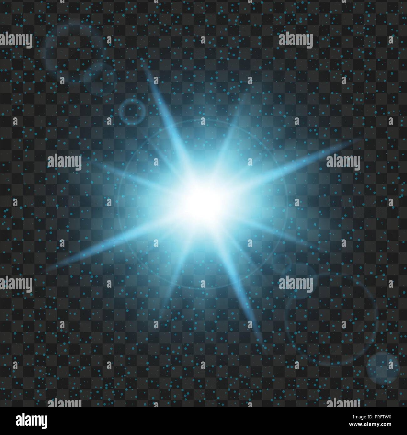 Stars Shine bleu avec paillettes, Effet lumière graphique. Éléments de design transparent background. Illustration de Vecteur