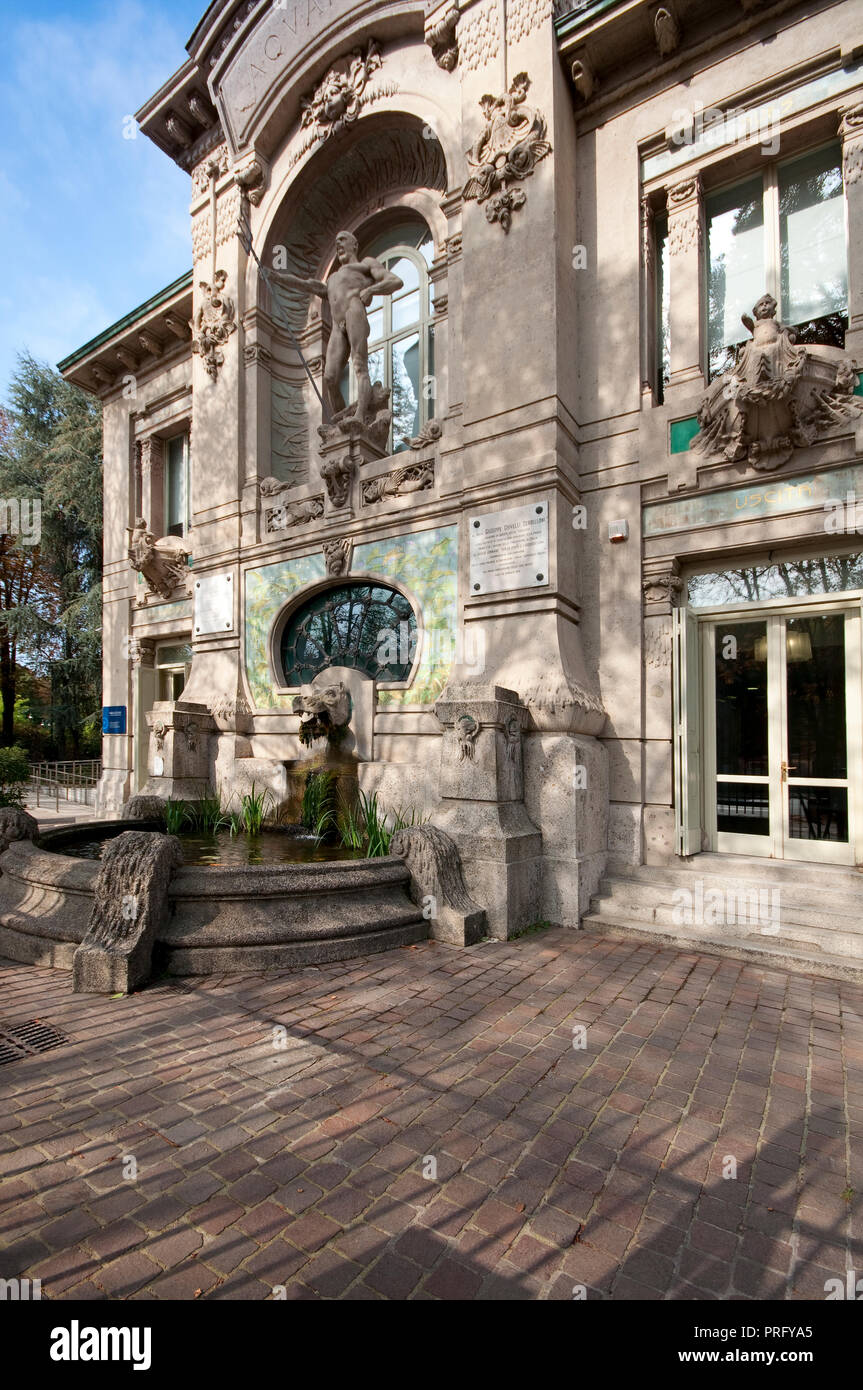 L'Italie, Lombardie, Milan, le parc Sempione, l'Acquario Civico, Milan, façade de l'Aquarium Banque D'Images