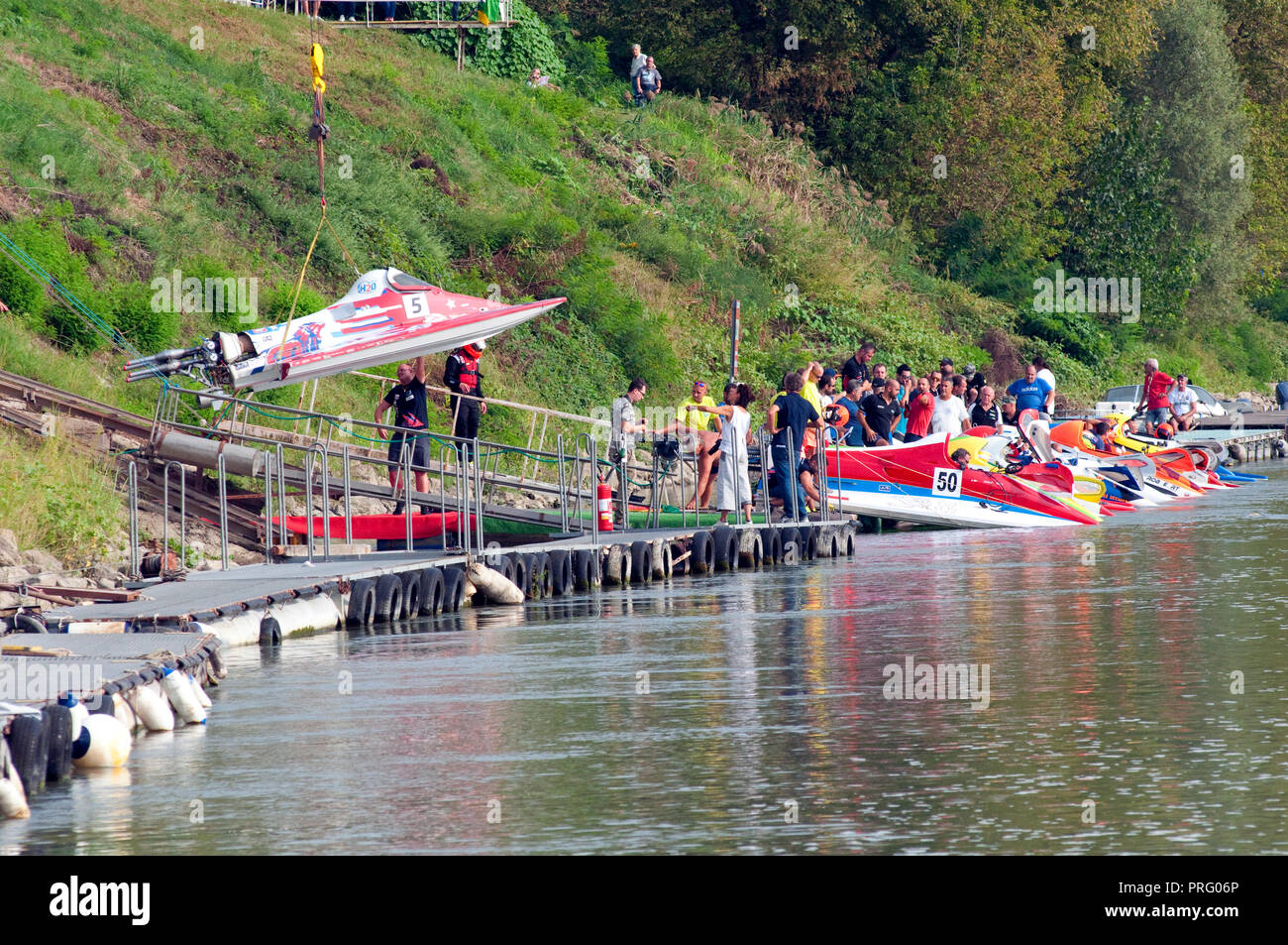 22 septembre 2018 - Italie, Lombardie, Cremona, Pô, Championnat du Monde de F-500 Bateau de Moteur Banque D'Images