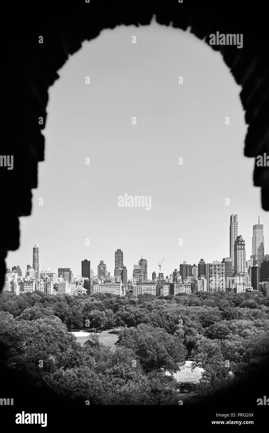 Voir encadré d'un Central Park à New York. Banque D'Images