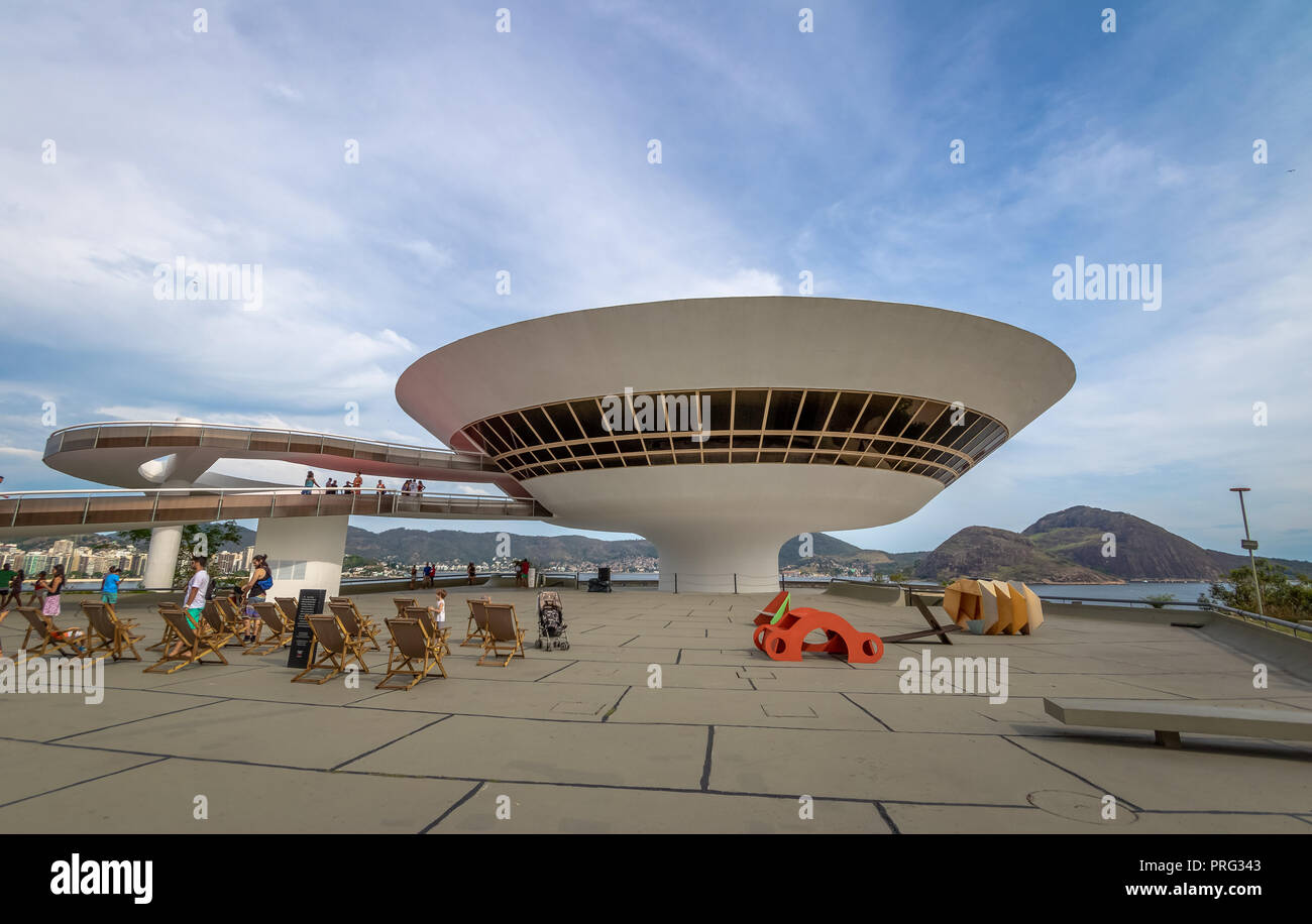 Musée d'Art Contemporain de Niterói (MAC) - Niteroi, Rio de Janeiro, Brésil Banque D'Images