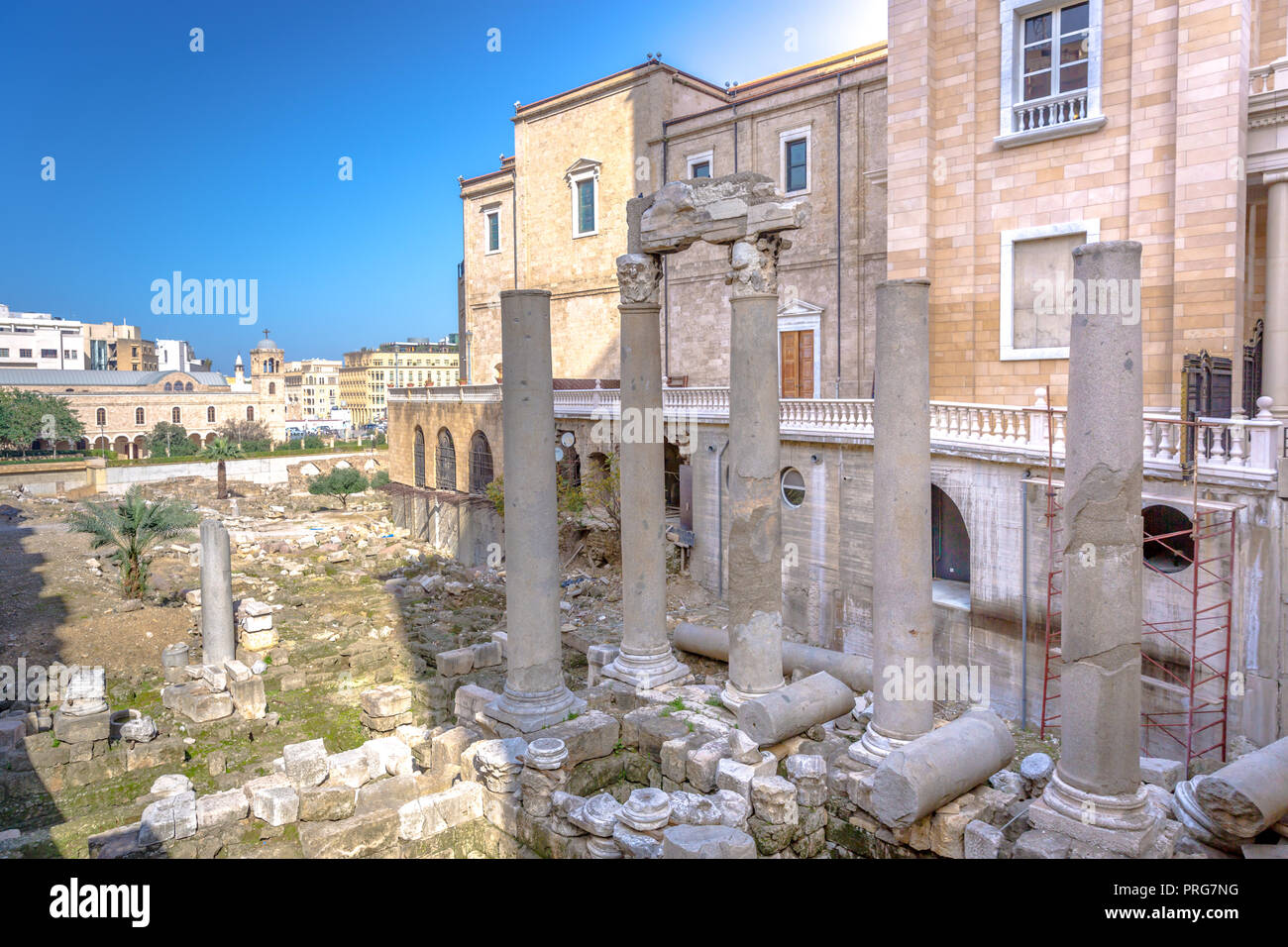 Ruines de Rome dans le centre de Beyrouth au Liban, ciel bleu 24 Banque D'Images