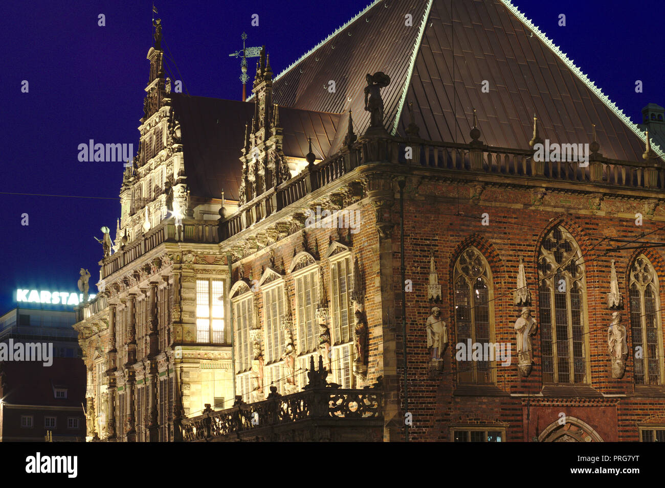 Bremer Rathaus bei nacht tourisme Bremen Banque D'Images