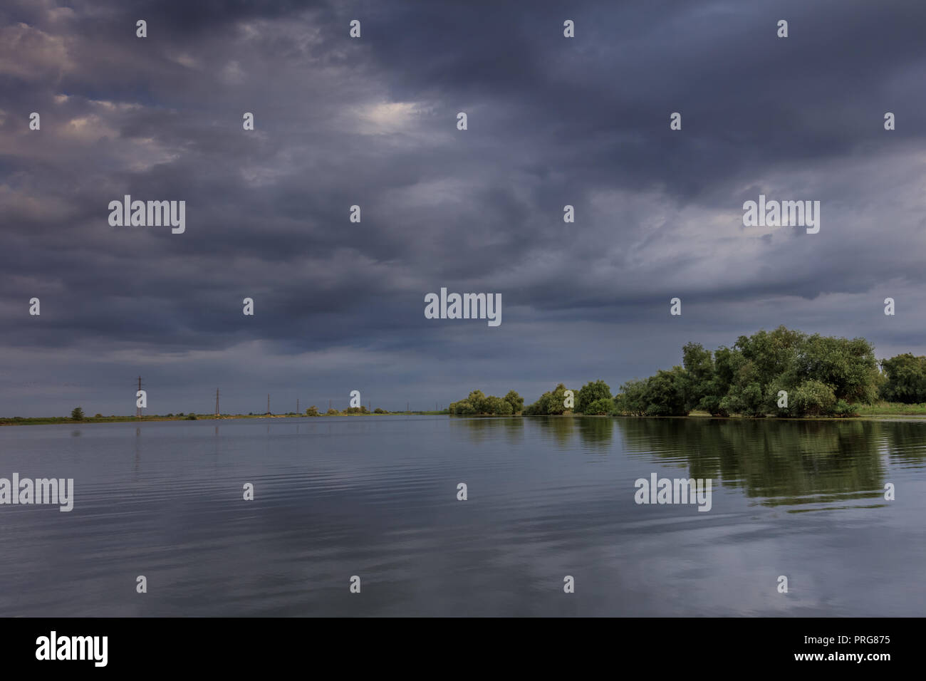Paysage dans le Delta du Danube, Roumanie, Europe Banque D'Images