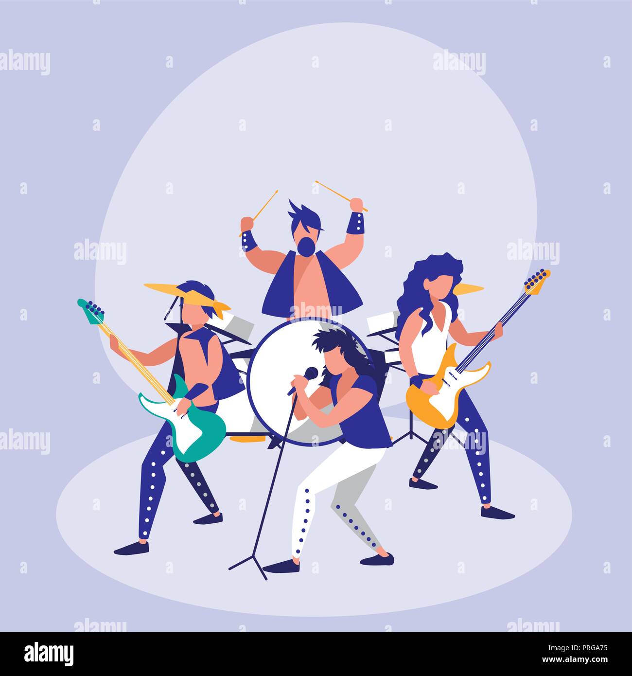Band rock vecteur illustration design caractère avatar Illustration de Vecteur