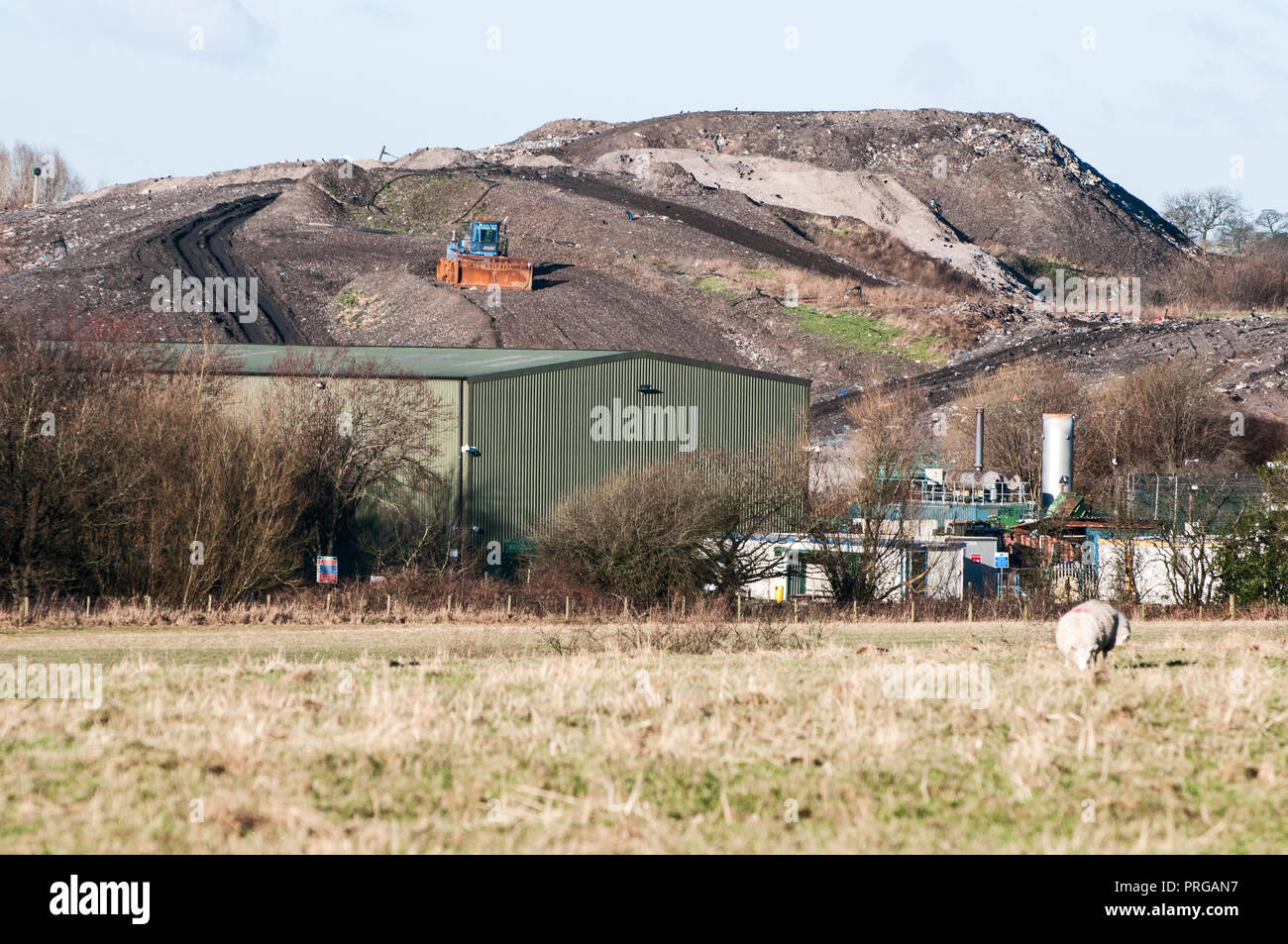 Autour de l'UK - enfouissement et l'usine de récupération des ressources sur le site de l'ancienne carrière de sable de Clayton, Clayton le Woods, Chorley, Lancashire, UK Banque D'Images