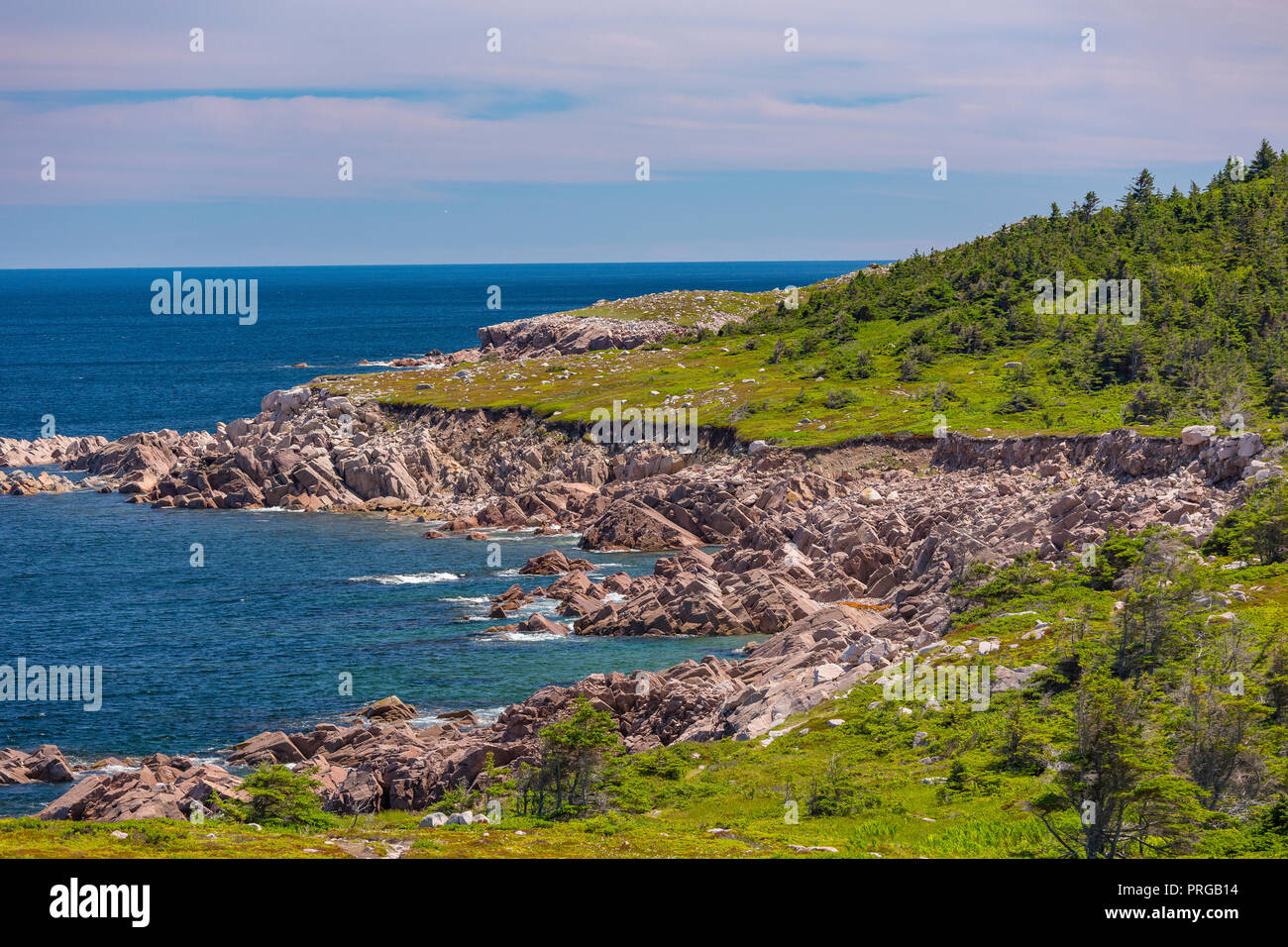 WHITE POINT, île du Cap-Breton, Nouvelle-Écosse, Canada - Paysage de côte. et l'océan Atlantique. Banque D'Images