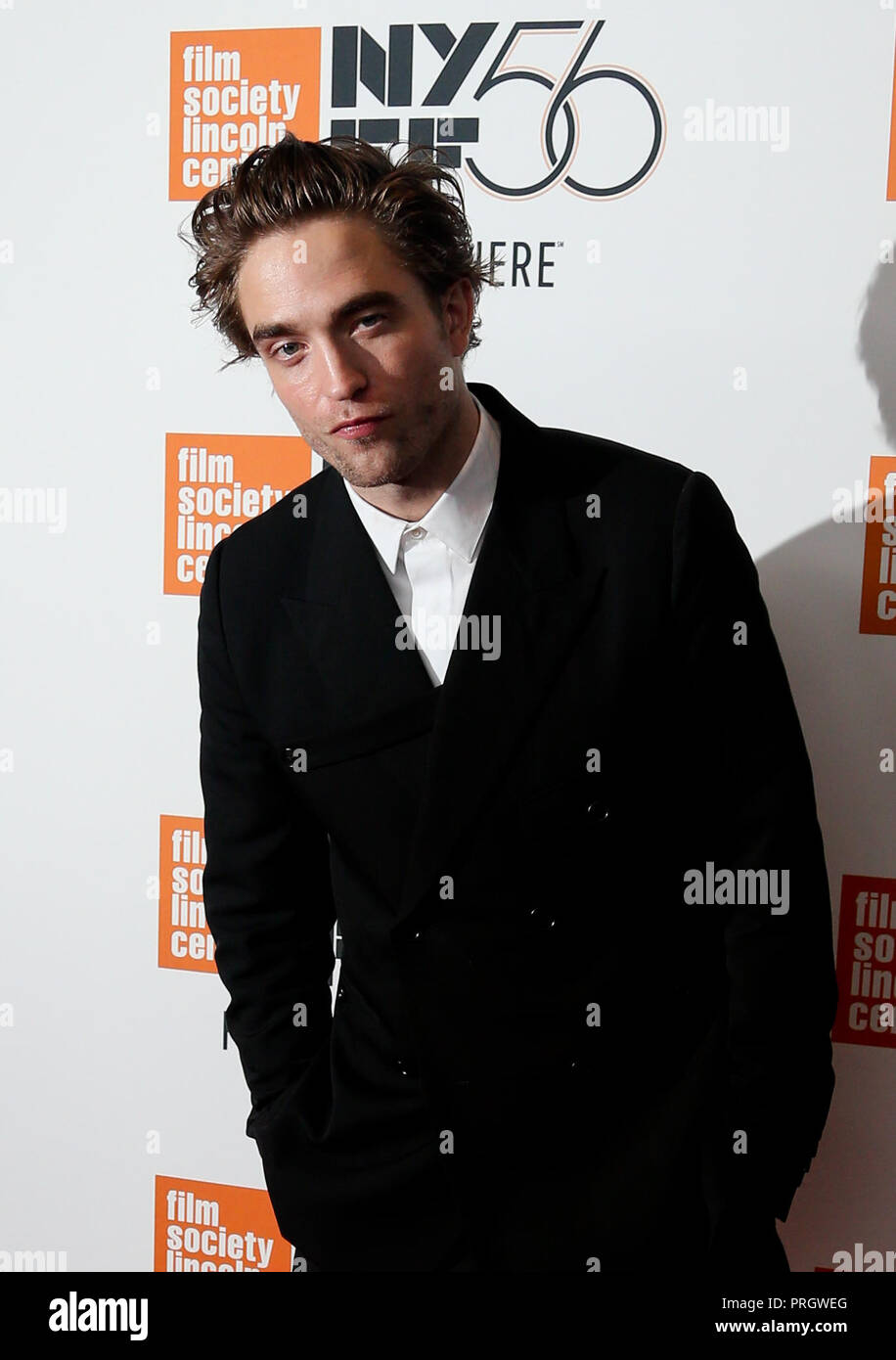 New York, USA. 2 octobre, 2018. L'acteur Robert Pattinson assiste à la 'vie' premiere à l'Alice Tully Hall le 2 octobre 2018 à New York. Credit : AKPhoto/Alamy Live News Banque D'Images