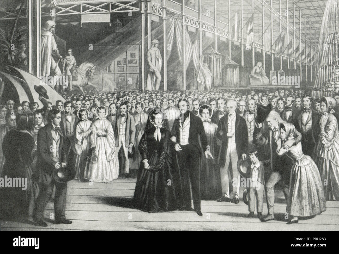 La reine Victoria et le Prince Albert, à la cérémonie d'ouverture de l'Exposition Universelle de 1851 Banque D'Images