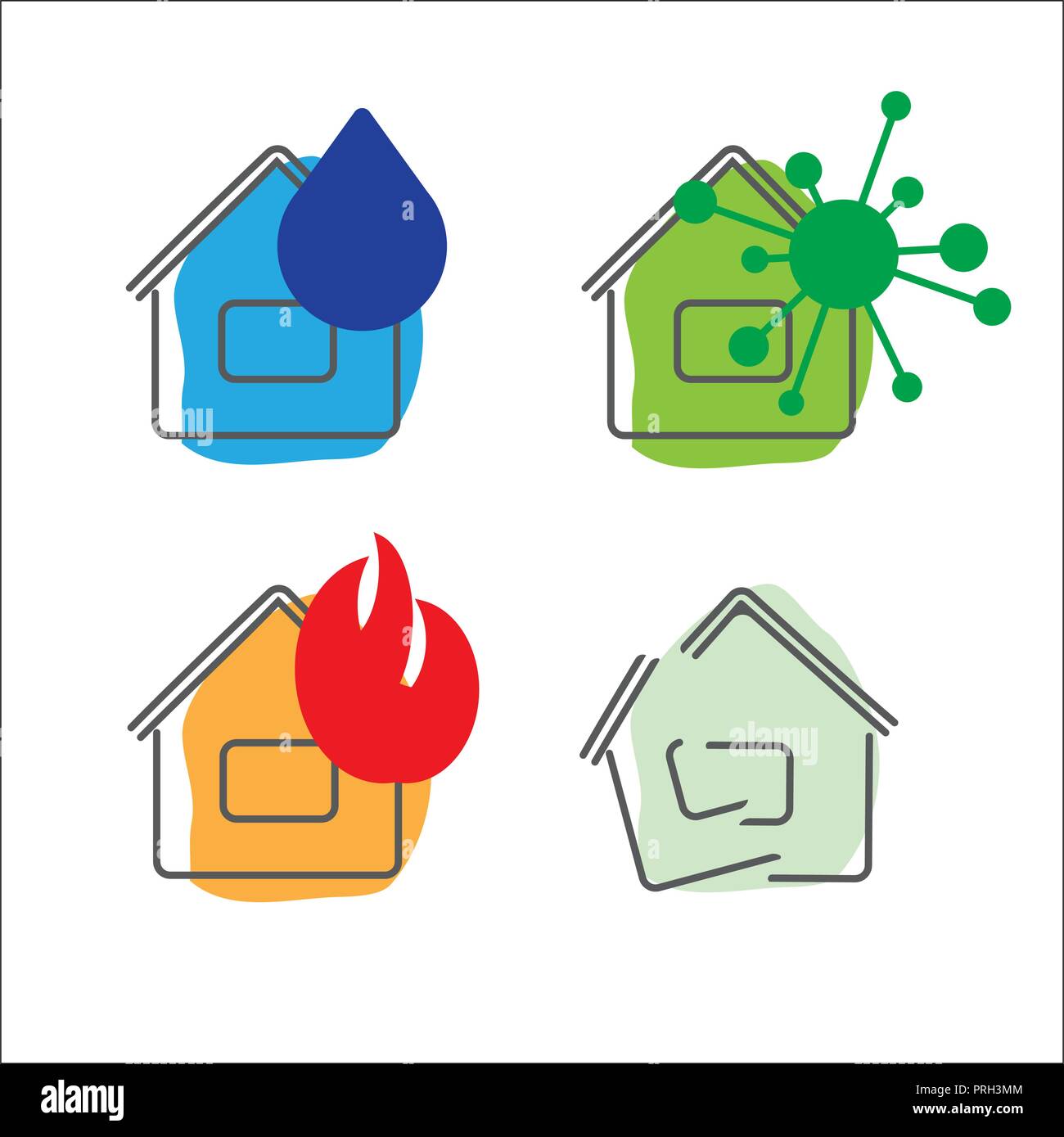 Les icônes des services d'assurance maison. Vector illustration. Set Illustration de Vecteur