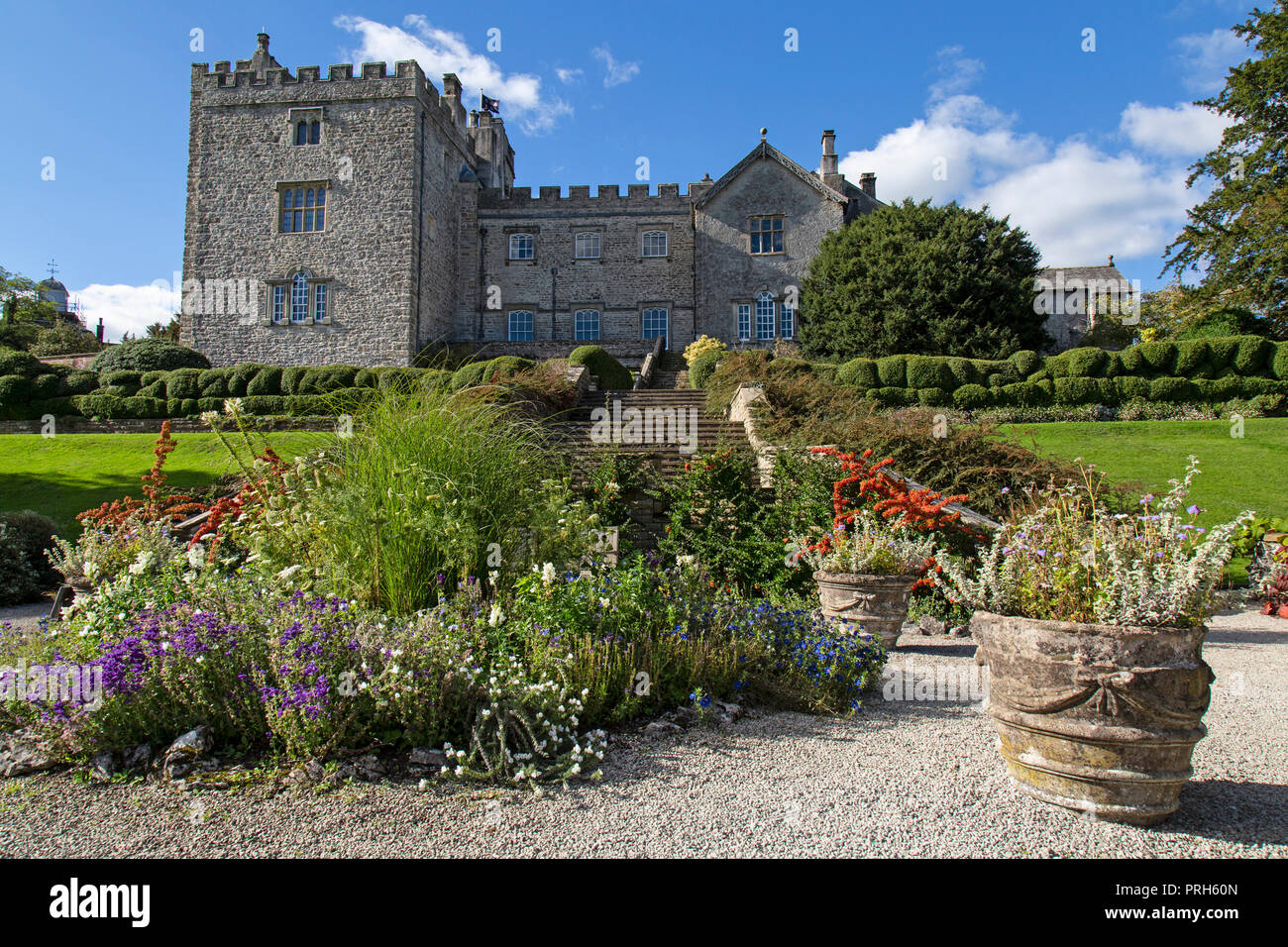 Sizergh Castle et jardins en Levens dans le comté de Cumbrie en Angleterre. Banque D'Images