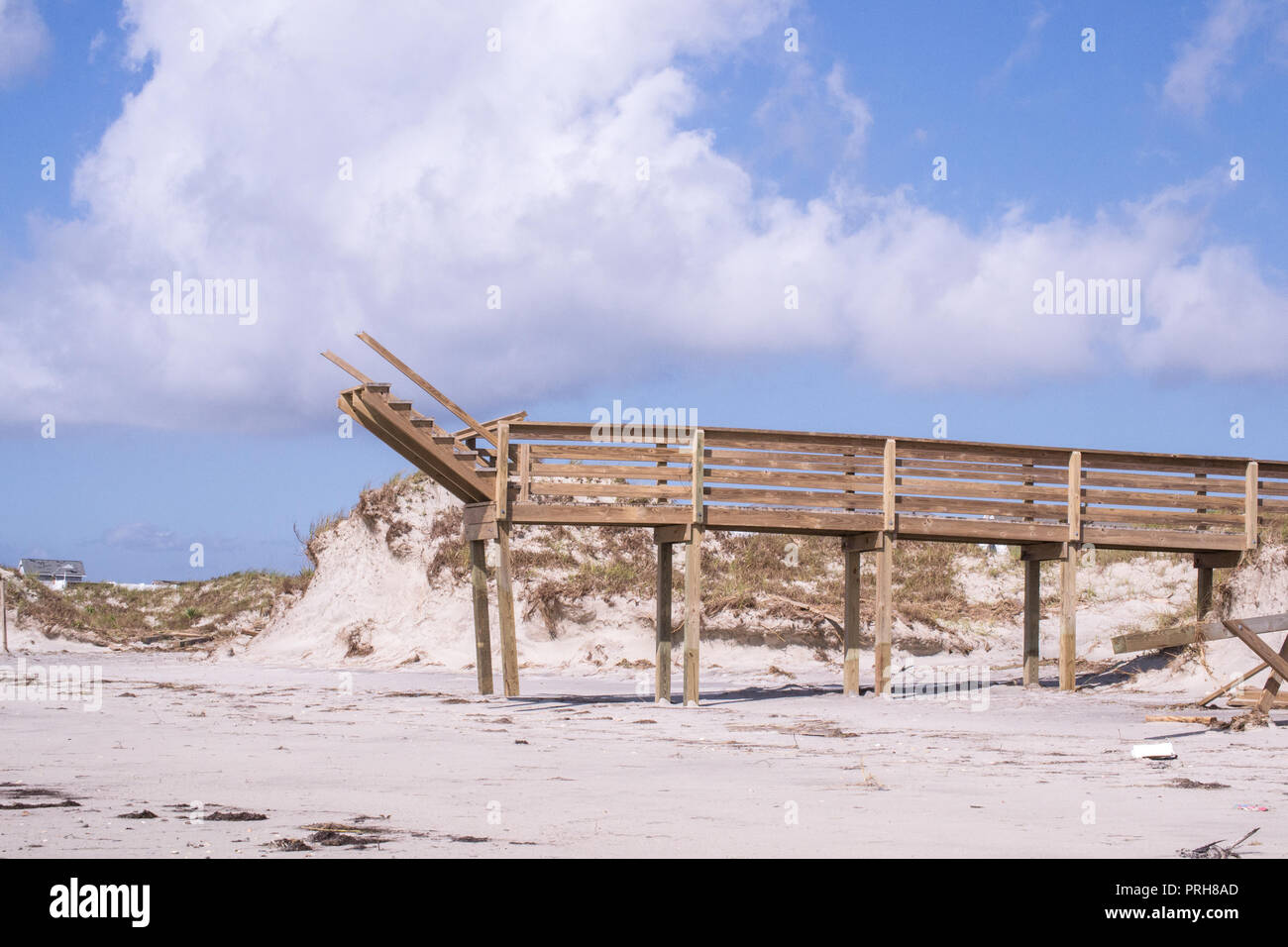 L'ouragan Florence-après la tempête sur l'île d'Émeraude, Caroline du Nord Septembre 2018  Banque D'Images