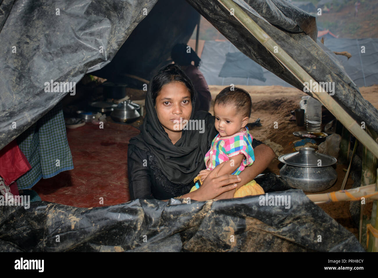 Réfugiés Rohingya Banque D'Images