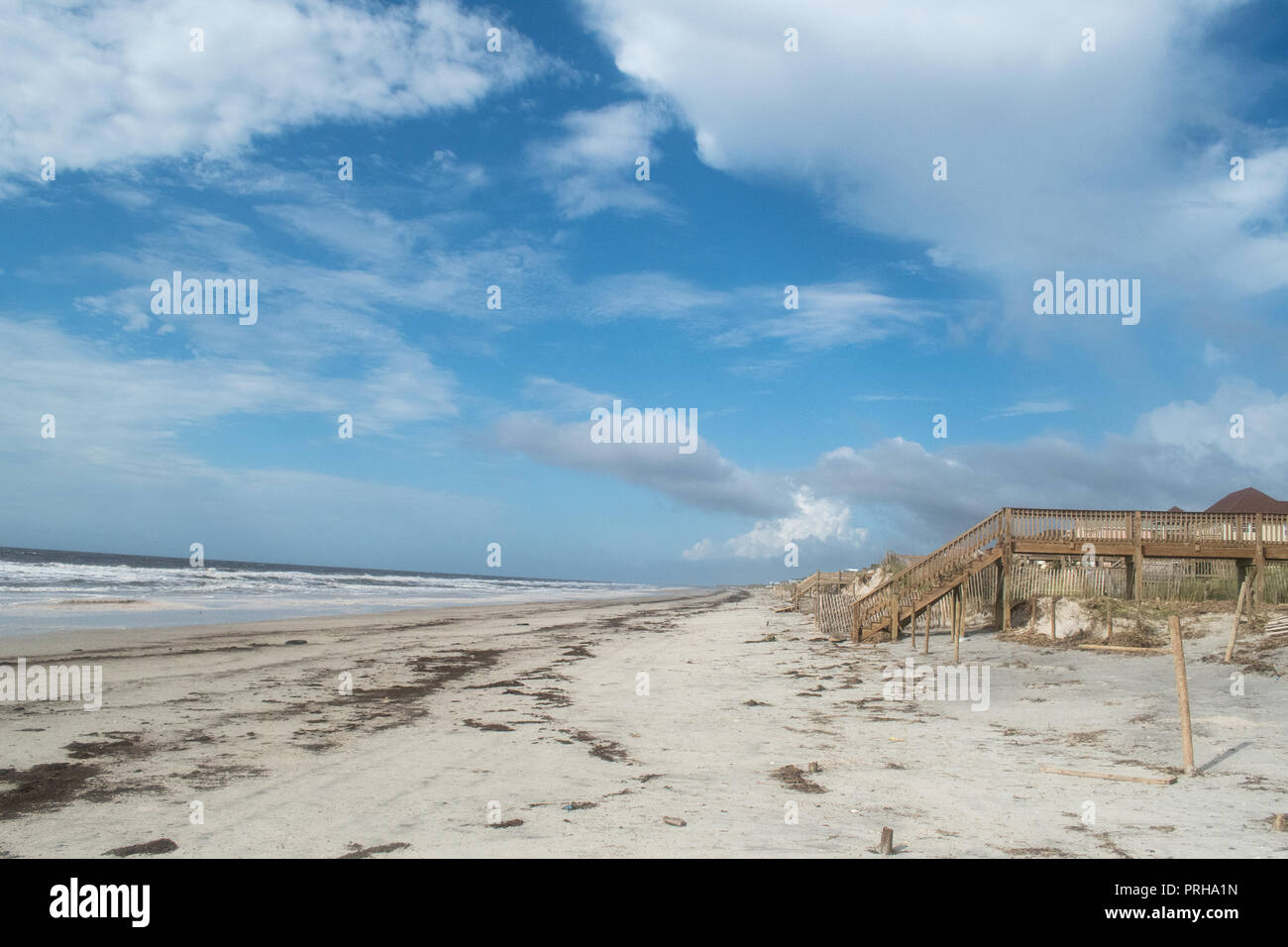 L'ouragan Florence-après la tempête sur l'île d'Émeraude, Caroline du Nord Septembre 2018  Banque D'Images