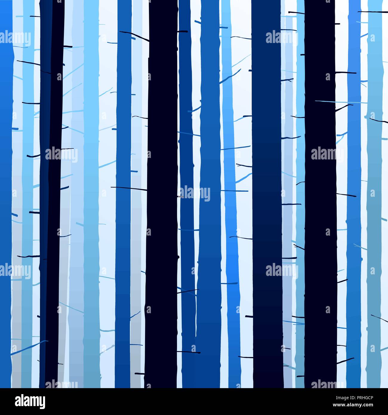 Groupe d'arbres silhouettes bleu fond clair Illustration de Vecteur